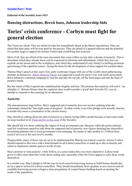 Tories' Crisis Conference - Corbyn Must Fight for General Election