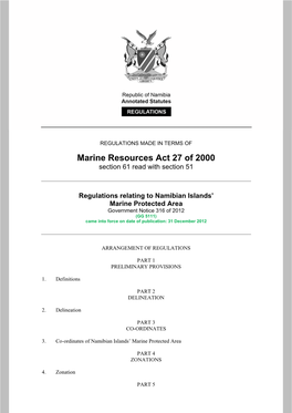 Marine Resources Act 27 of 2000 Section 61 Read with Section 51