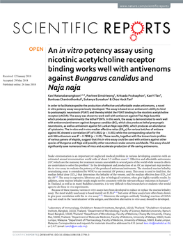 An in Vitro Potency Assay Using Nicotinic Acetylcholine Receptor