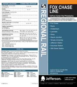 REGIONAL RAIL • Fox Chase