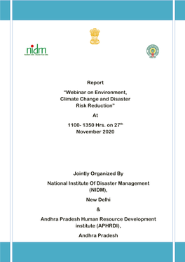 Webinar on Environment, Climate Change and Disaster Risk Reduction