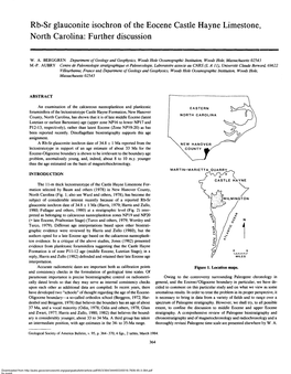 Rb-Sr Glauconite Isochron of the Eocene Castle Hayne Limestone, North Carolina: Further Discussion