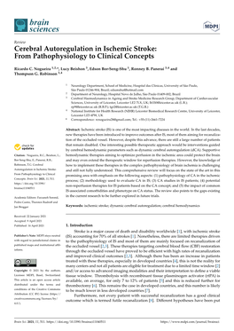 Cerebral Autoregulation in Ischemic Stroke: from Pathophysiology to Clinical Concepts