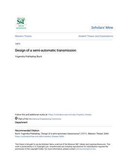 Design of a Semi-Automatic Transmission