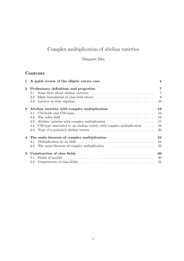 Complex Multiplication of Abelian Varieties