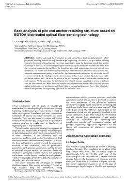 Back Analysis of Pile and Anchor Retaining Structure Based on BOTDA Distributed Optical Fiber Sensing Technology