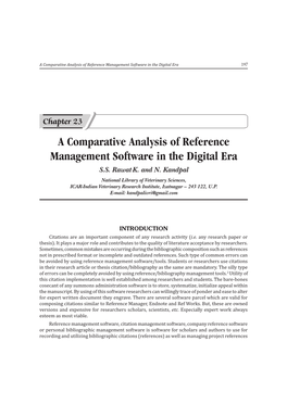 A Comparative Analysis of Reference Management Software in the Digital Era 197