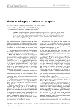 Viticulture in Bulgaria – Condition and Prospects