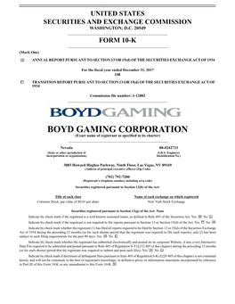BOYD GAMING CORPORATION (Exact Name of Registrant As Specified in Its Charter) ______Nevada 88-0242733 (State Or Other Jurisdiction of (I.R.S