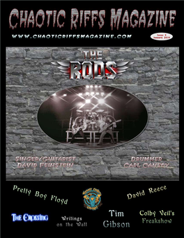 Chaotic Riffs Magazine Is Owned, Created and Published By: Questions Or Comments: Vortexual Dreams Production, Inc