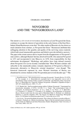 Novgorod and the “Novgorodian Land”