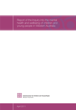 Report of the Inquiry Into the Mental Health and Wellbeing of Children and Young People in Western Australia