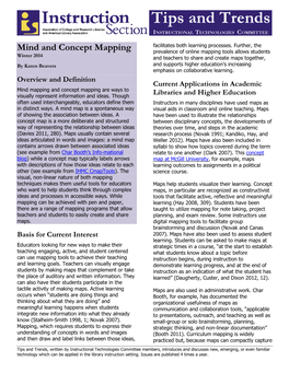 Mind and Concept Mapping Prevalence of Online Mapping Tools Allows Students Winter 2014 and Teachers to Share and Create Maps Together
