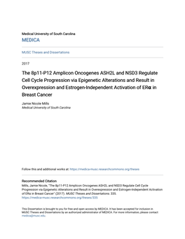 The 8P11-P12 Amplicon Oncogenes ASH2L and NSD3 Regulate Cell