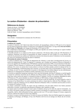 Le Canton D'aubenton - Dossier De Présentation