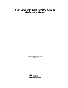 Flip Chip Ball Grid Array Package Reference Guide
