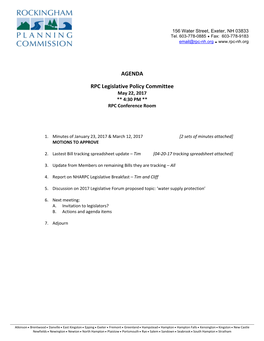 AGENDA RPC Legislative Policy Committee