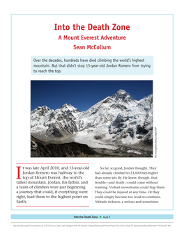 Into the Death Zone a Mount Everest Adventure Sean Mccollum