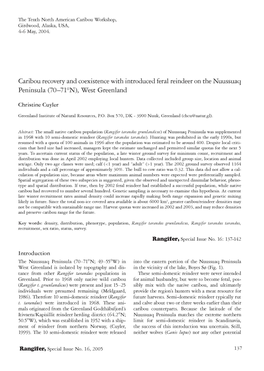 Caribou Recovery and Coexistence with Introduced Feral Reindeer on the Nuussuaq Peninsula (70-71°N), West Greenland