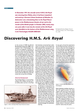 Discovering H.M.S. Ark Royal