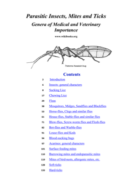 Parasitic Insects, Mites and Ticks Genera of Medical and Veterinary Importance