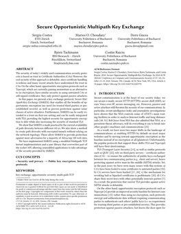 Secure Opportunistic Multipath Key Exchange