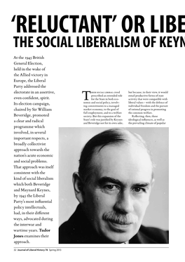 The Social Liberalism of Keynes and Beveridge, 1922 – 1945
