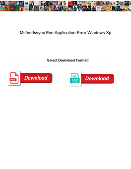 Msfeedssync Exe Application Error Windows Xp