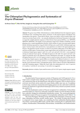 The Chloroplast Phylogenomics and Systematics of Zoysia (Poaceae)