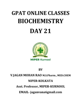 Biochemistry Day 21