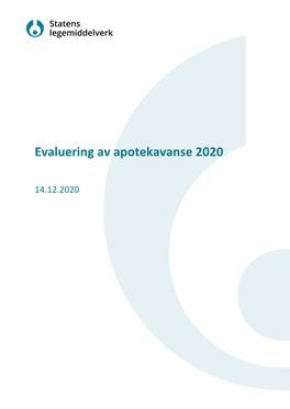 Evaluering Av Apotekavanse 2020