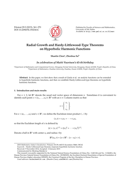 Radial Growth and Hardy-Littlewood-Type Theorems on Hyperbolic Harmonic Functions