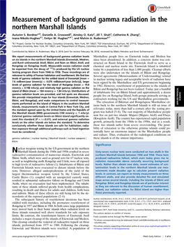 Measurement of Background Gamma Radiation in the Northern Marshall Islands