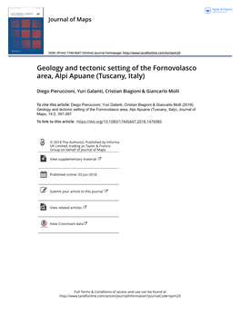 Geology and Tectonic Setting of the Fornovolasco Area, Alpi Apuane (Tuscany, Italy)