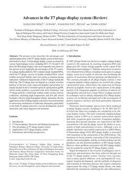 Advances in the T7 Phage Display System (Review)