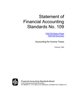 Statement of Financial Accounting Standards No. 109