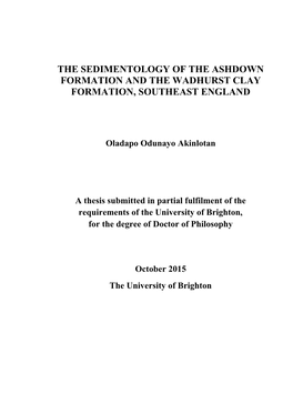 The Sedimentology of the Ashdown Formation and the Wadhurst Clay Formation, Southeast England