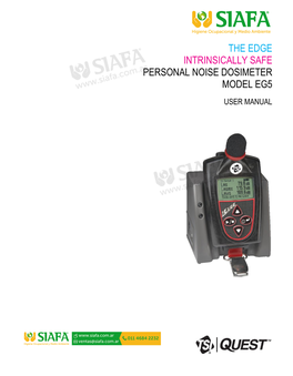 The Edge Intrinsically Safe Personal Noise Dosimeter Model Eg5