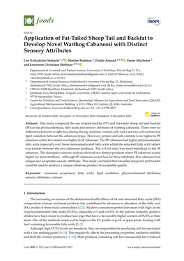 Application of Fat-Tailed Sheep Tail and Backfat to Develop Novel Warthog Cabanossi with Distinct Sensory Attributes