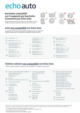 Page 1 Auto Non Compatibili Con Echo Auto I Seguenti Modelli Di Telefono