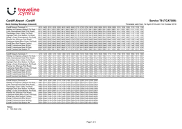 Traveline Cymru A4 Landscape Timetable