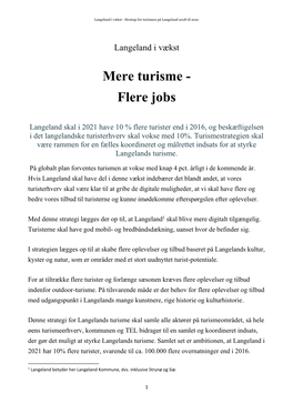 Mere Turisme - Flere Jobs