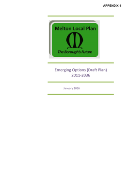 Emerging Options (Draft Plan) 2011-2036