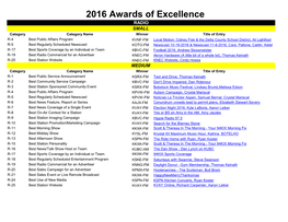 2016 Awards of Excellence
