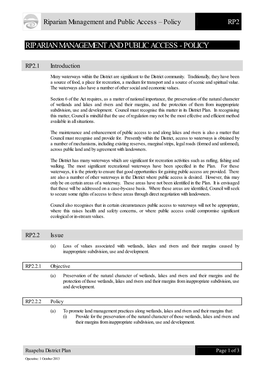 Riparian Management and Public Access – Policy RP2