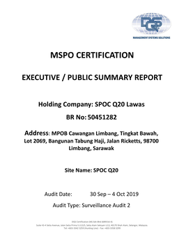 Mspo Certification