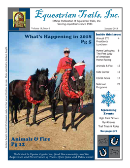 Equestrian Trails, Inc. Oﬃ Cial Publication of Equestrian Trails, Inc