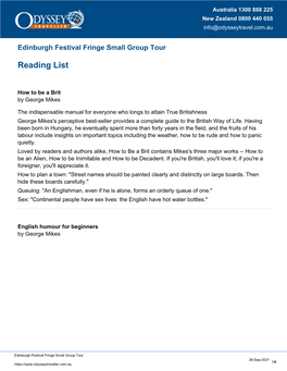 Edinburgh Festival Fringe | Small Group Tour | Odyssey Traveller