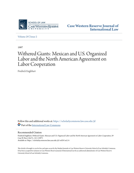 Mexican and US Organized Labor and the North American