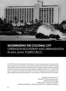 Modernizing the Colonial City Operation Bootstrap and Urbanization in San Juan, Puerto Rico